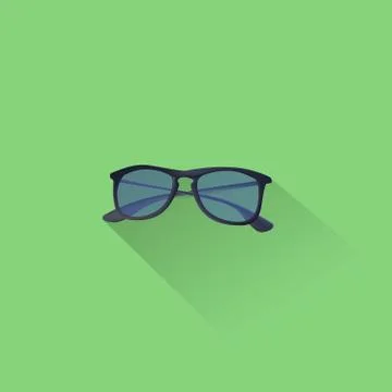 Simple Sunglasses Icon On Green Background Stock Illustration