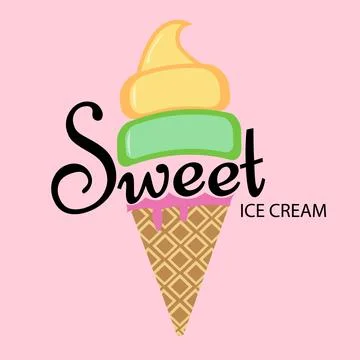Simple sweet Ice cream logo Stock Illustration