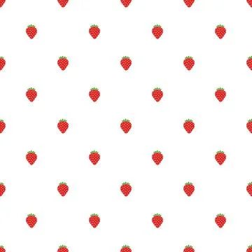 Simple Sweet Strawberry Seamless Pattern Background. Vector Illustration EPS1 스톡 일러스트