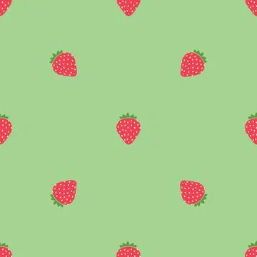 Simple Sweet Strawberry Seamless Pattern Background. Illustration Illustrazione stock