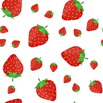 Simple Sweet Strawberry Seamless Pattern Background. Illustration Illustrazione stock