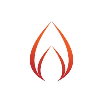 Simple Swoosh Flame Fire Symbol Design Stock Illustration