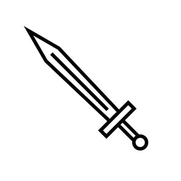 Simple sword icon. Attack. Vector. Stock Illustration