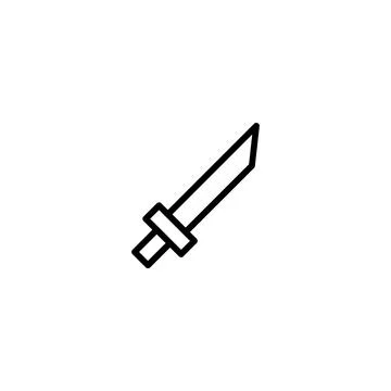 Simple sword icon illustration represents defense fighting sharp weapon and.. Stock Illustration