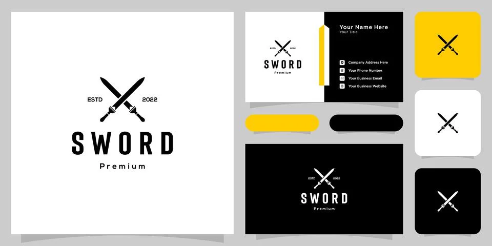 Simple Sword icon logo design Stock Illustration