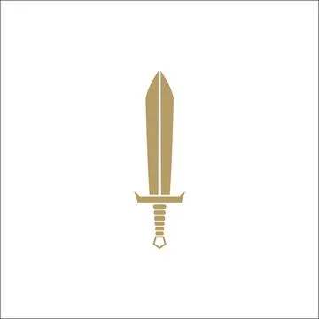 Simple Sword icon logo designs vector Stock Illustration