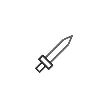 Simple sword icon vector illustration symbol of power and defense in minima.. Stock Illustration