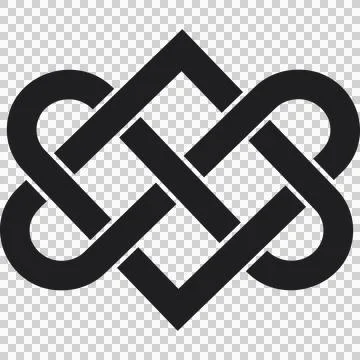 Simple symbol made with celtic knots, black Stock Illustration