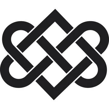 Simple symbol made with celtic knots, black Stock Illustration