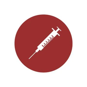 Simple Syringe Injection Circular Icon Stock Illustration