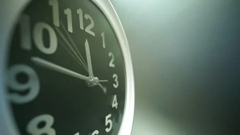 Simple table clock dial close-up time running timelapse. Moving fast. Extreme Video stock 122489898