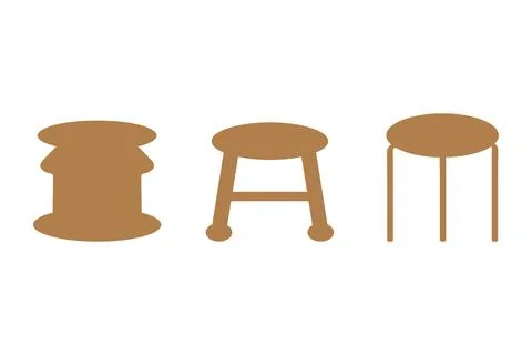 Simple table illustration design set Stock Illustration