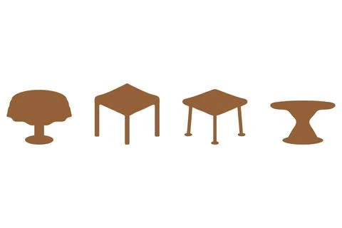 Simple table illustration design set Stock Illustration