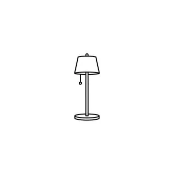 Simple table lamp with white shade Stock Illustration
