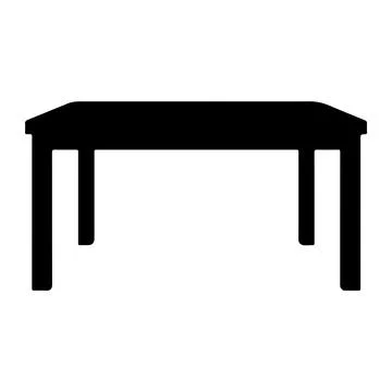 Simple Table Silhouette Icon Isolated on White Background Stock Illustration