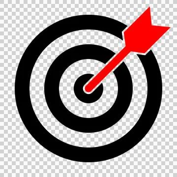 Simple target and arrow icon (black and red) Stock Illustration