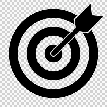 Simple target and arrow icon (black) Stock Illustration