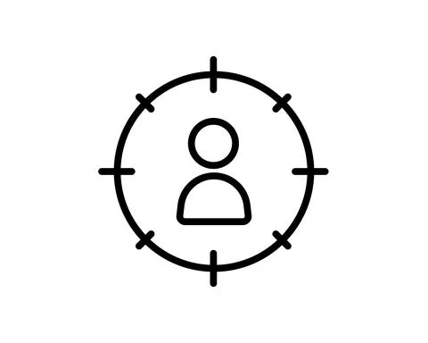 Simple target audience line icon. Stroke pictogram. Vector illustration isola Stock Illustration