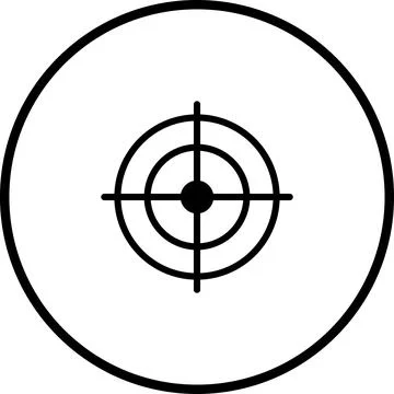 Simple Target Icon Illustration on White Background for Accuracy and Focus Stock Illustration