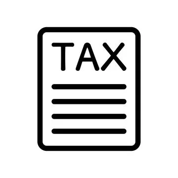 Simple tax document icon. Vector. Illustrazione stock