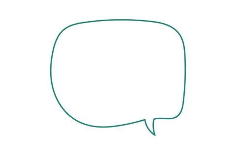 Simple teal speech bubble outline on transparent or white background Stock Illustration