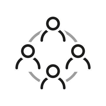 Simple of Team Work Related Vector Line Icon. Contains such Icon as everyone  Stock Illustration