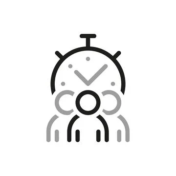 Simple of Team Work Related Vector Line Icon. Contains such Icon as time mana Stock Illustration