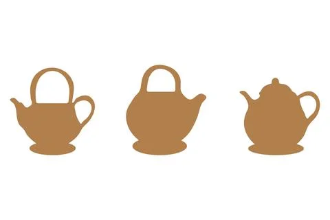 Simple teapot icon set. Drink illustration Stock Illustration