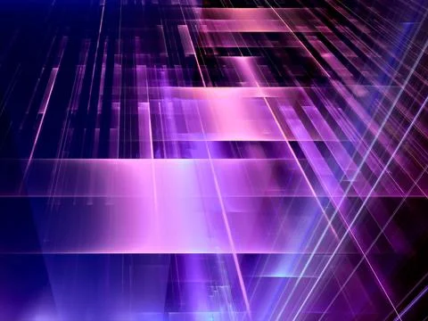 Simple tech background with perspective and light effects - 3d illustration Stock Illustration