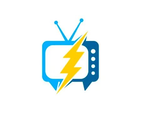 Simple television with lightning inside イラスト素材