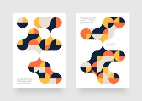 Simple template with abstract geometric shapes. Stock Illustration