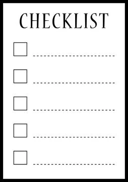 Simple template for a checklist of five items Stock Illustration