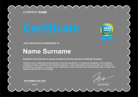 Simple template design certificate with minimalist color 스톡 일러스트