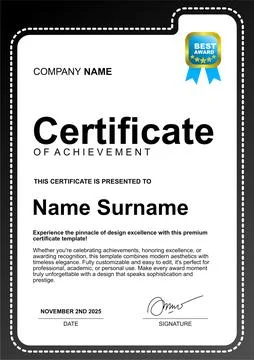 Simple template design certificate with minimalist color 스톡 일러스트