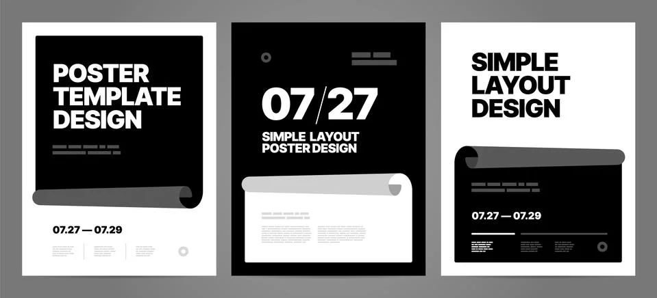 Simple template design with typography for poster. Illustrazione stock