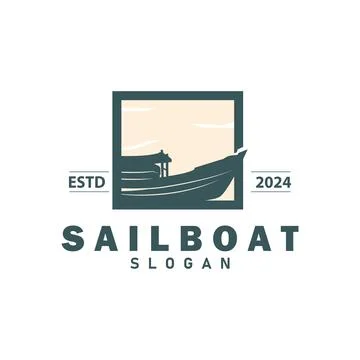 Simple template ship logo design vector marine transport company silhouette.. Stock Illustration