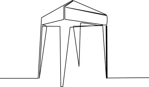 Simple tent structure illustration with three poles Vector 库存插图