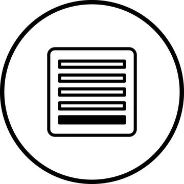 Simple text box icon inside a circle suitable for website button design Stock Illustration