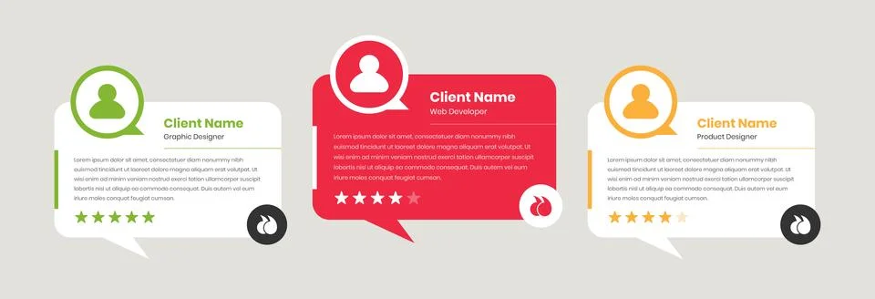 Simple text bubble client feedback and testimonial cad design for website Illustrazione stock