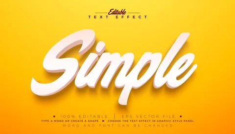 Simple Text Effect Design Editable and Scalable Vector Graphic Style Effect w Illustrazione stock
