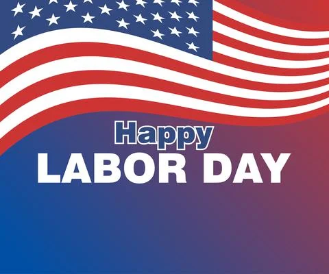 Simple text happy labor day greetings Stock Illustration