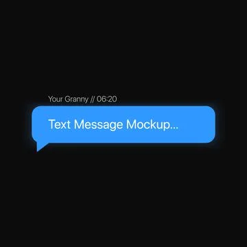 Simple Text Message Mockup to Your Granny. Isolated Blue SMS Illustrazione stock