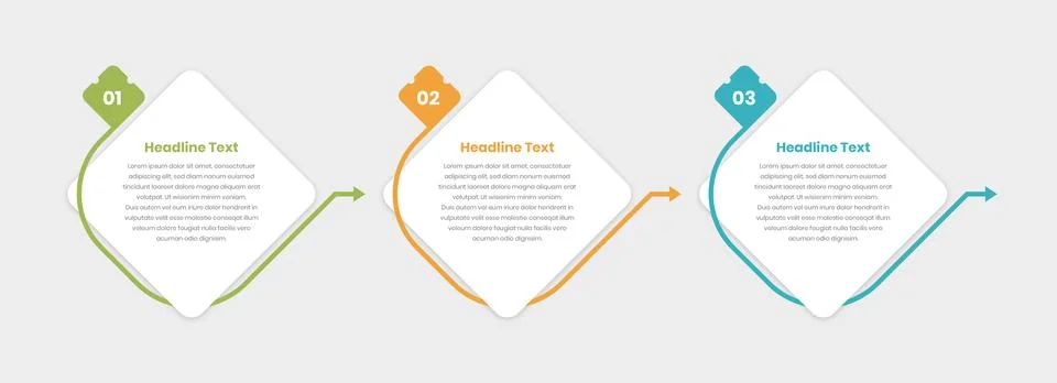 Simple text presentation infographic template with abstract arrow shape Stock Illustration
