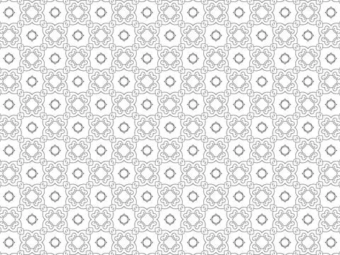 Simple textile black geometric seamless patterns on white background Stock Illustration