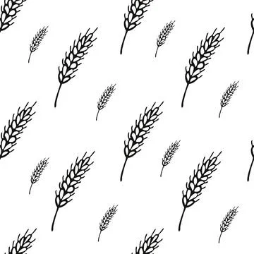 Simple texture with ears of wheat for wrapping paper, wallpaper, prints. Re.. Stock Illustration