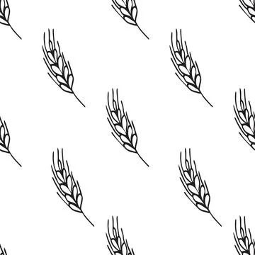 Simple texture with ears of wheat for wrapping paper, wallpaper, prints. Re.. Stock Illustration