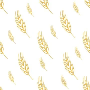 Simple texture with ears of wheat for wrapping paper, wallpaper, prints. Re.. Illustrazione stock