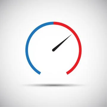 Simple thermometer icon, pointer indicates the red part, vector illustration 스톡 일러스트