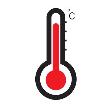 Simple thermometer icon on white background. thermometer sign. Stock Illustration