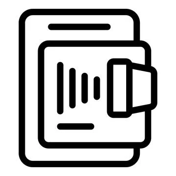 Simple, thick line vector icon of a smartphone scanning a barcode Stock-Illustration